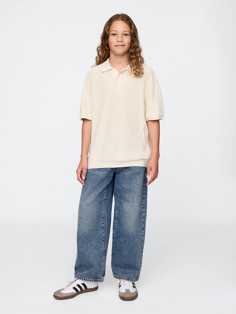 Kids Relaxed Sweater Polo Shirt