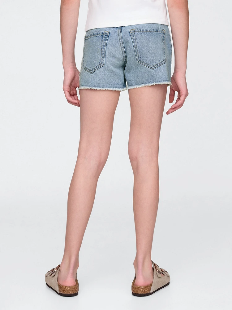 Kids Low Rise Stride Denim Shorts
