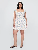 Tie-Front Smocked Waist Mini Dress