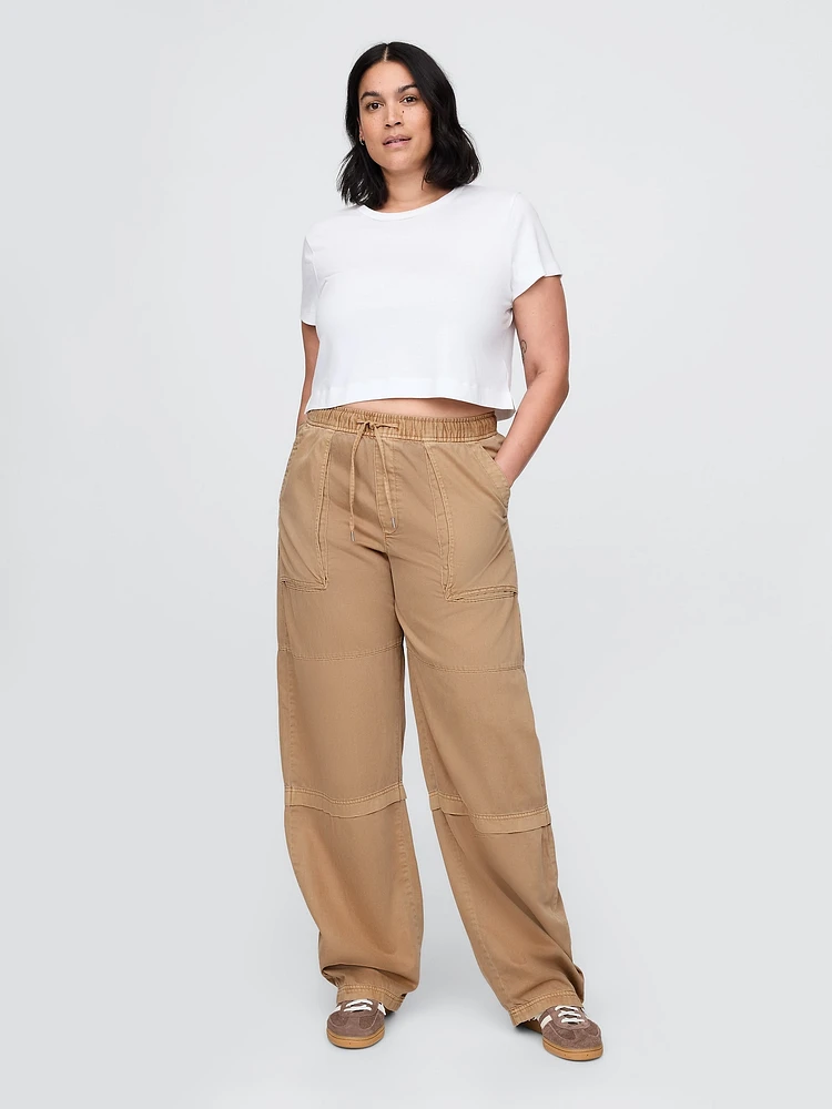 Mid Rise Easy Utility Barrel Pants