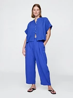 Cotton Gauze Easy Barrel Pants