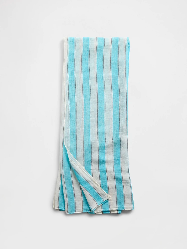 Linen-Cotton Striped Sarong