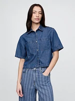 UltraSoft Cropped Denim Shirt