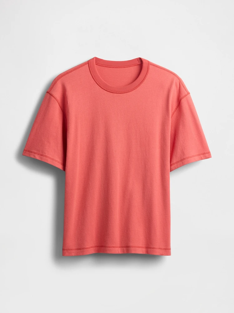 T-shirt court en tissu épais