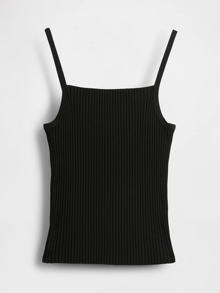 Rib Sweater Crop Tank Top