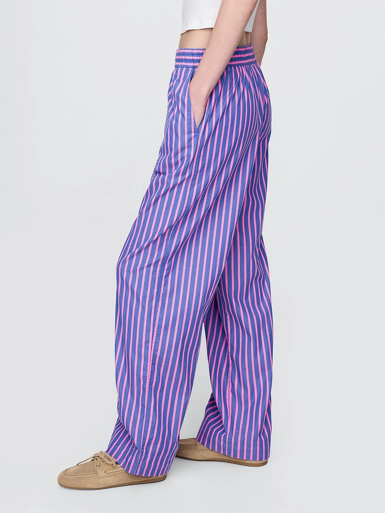 Organic Cotton Poplin Easy Wide-Leg Pants
