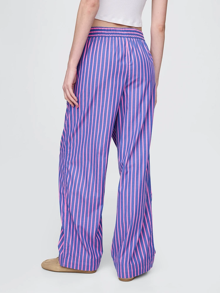 Organic Cotton Poplin Easy Wide-Leg Pants