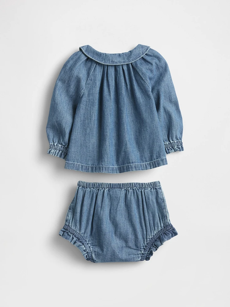Baby Denim Bubble Outfit Set