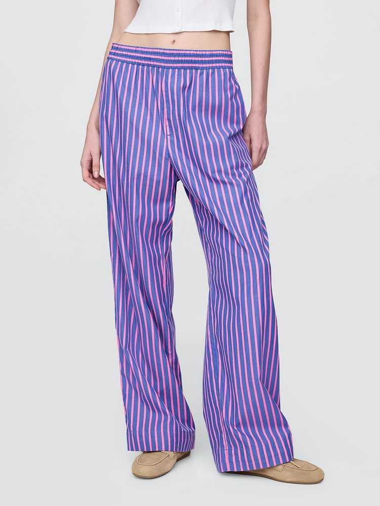 Organic Cotton Poplin Easy Wide-Leg Pants