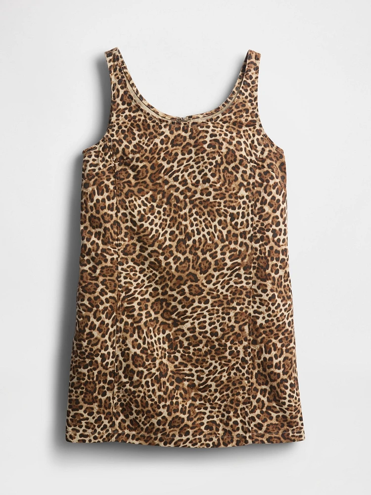 UltraSoft Leopard Denim Mini Dress