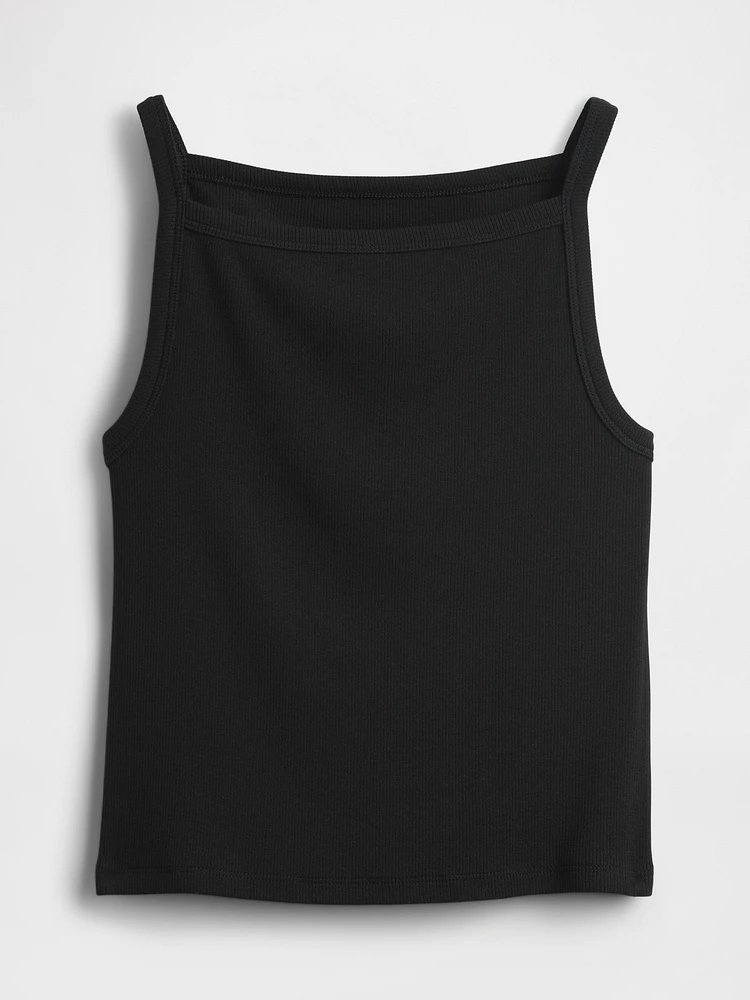 Modern Apron-Neck Crop Tank Top
