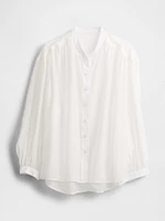 Sheer Button-Front Shirt