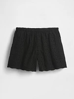 High Rise Eyelet Easy Shorts