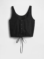 Cinched-Hem Cropped Top