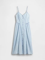 Denim Seamed Maxi Dress