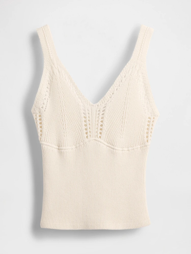 Crochet Sweater Crop Tank Top