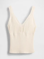 Crochet Cropped Sweater Tank Top