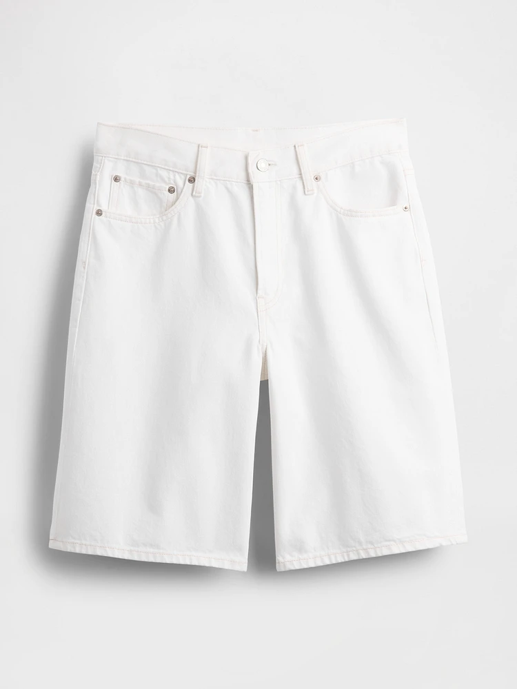 11" Mid Rise Longline Denim Shorts