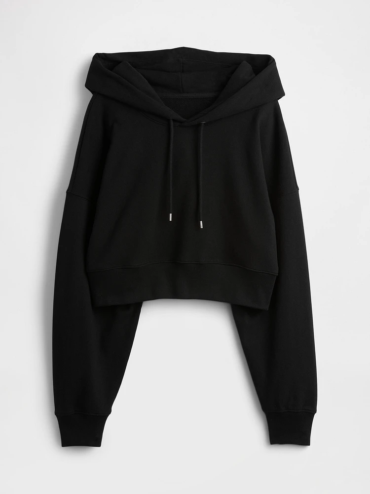 French Terry Oversized Crop Hoodie