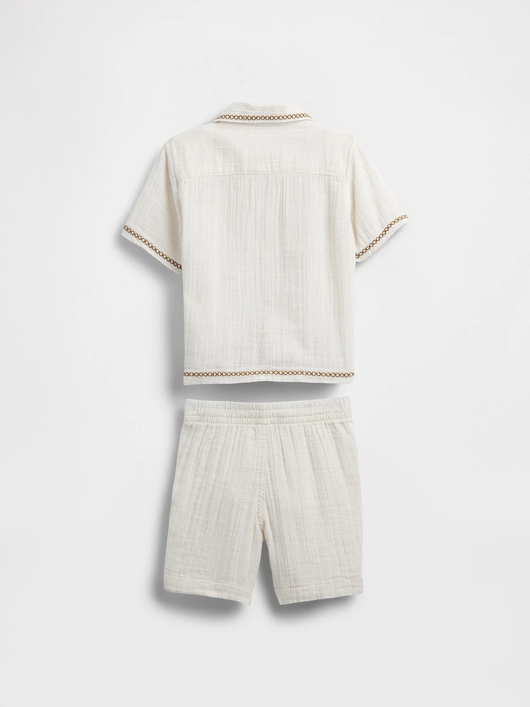 Baby & Toddler Crinkle Gauze Outfit Set