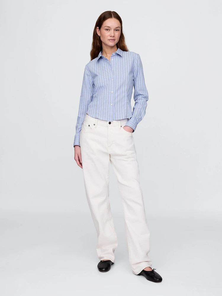 Organic Cotton Fitted Crop Shirt