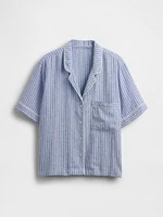 Linen-Blend PJ Shirt