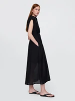 Sheer Midi Shirtdress