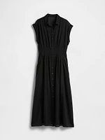 Sheer Midi Shirtdress