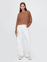Oversized Linen-Blend Swing Top