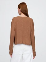 Oversized Linen-Blend Swing Top