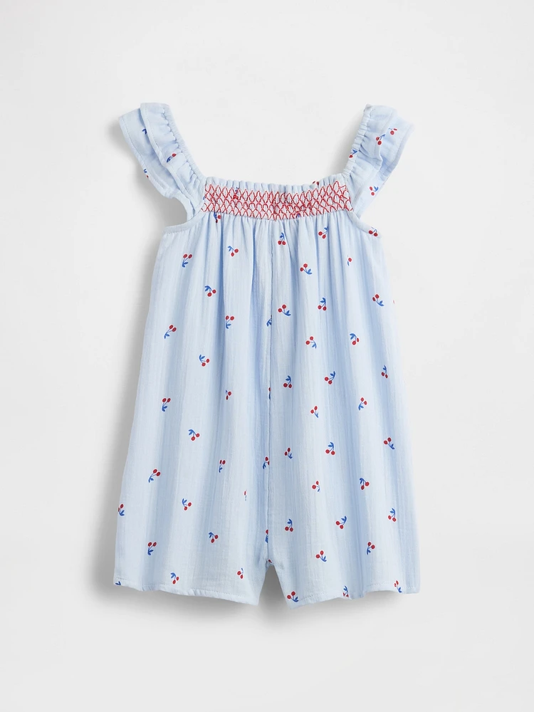 Baby & Toddler Crinkle Gauze Flutter-Sleeve Romper