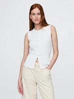 Modern Rib Cardigan Vest