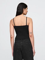 Cropped Rib Sweater Tank Top