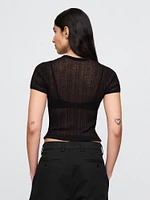 Sheer Rib Sweater T-Shirt