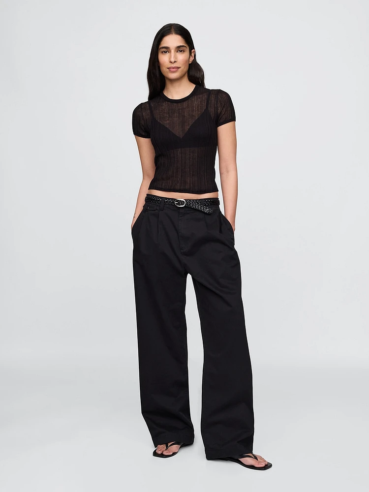 Sheer Rib Sweater T-Shirt