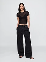 Sheer Rib Sweater T-Shirt