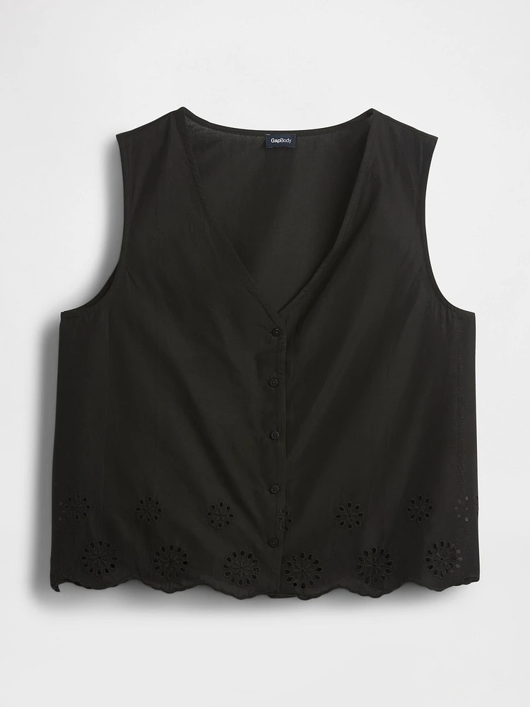 Eyelet Hem PJ Top