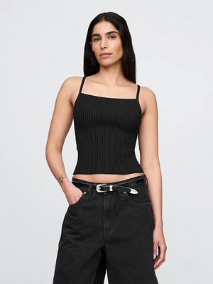 Cropped Rib Sweater Tank Top