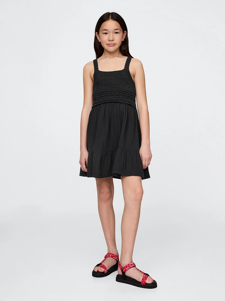 Kids Racerback Crochet Tank Dress