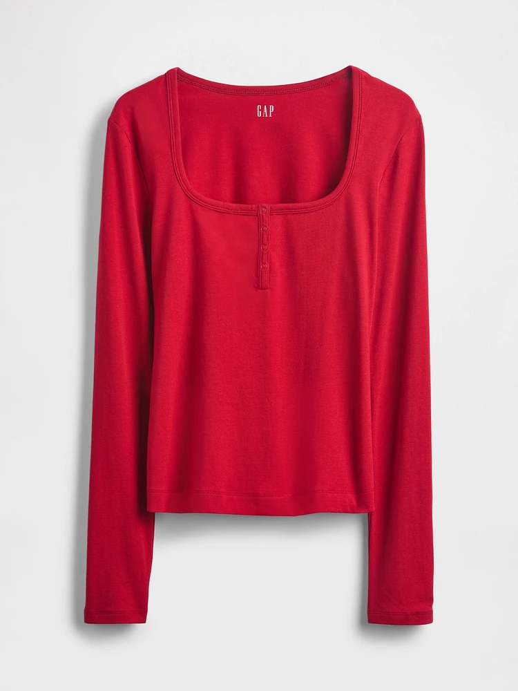CloseKnit Jersey Henley T-Shirt