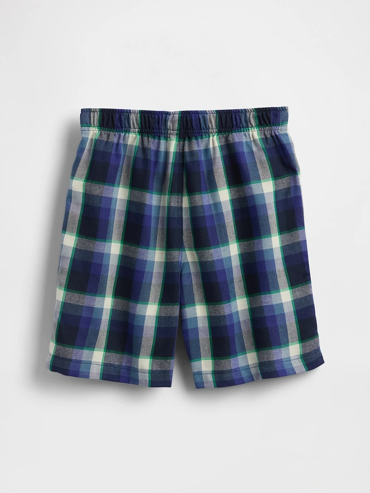 Kids Recycled Flannel PJ Boxer Shorts