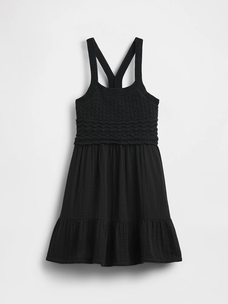 Kids Racerback Crochet Tank Dress