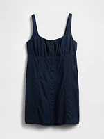 UltraSoft Denim Square-Neck Mini Dress