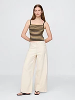 Rib Sweater Crop Tank Top