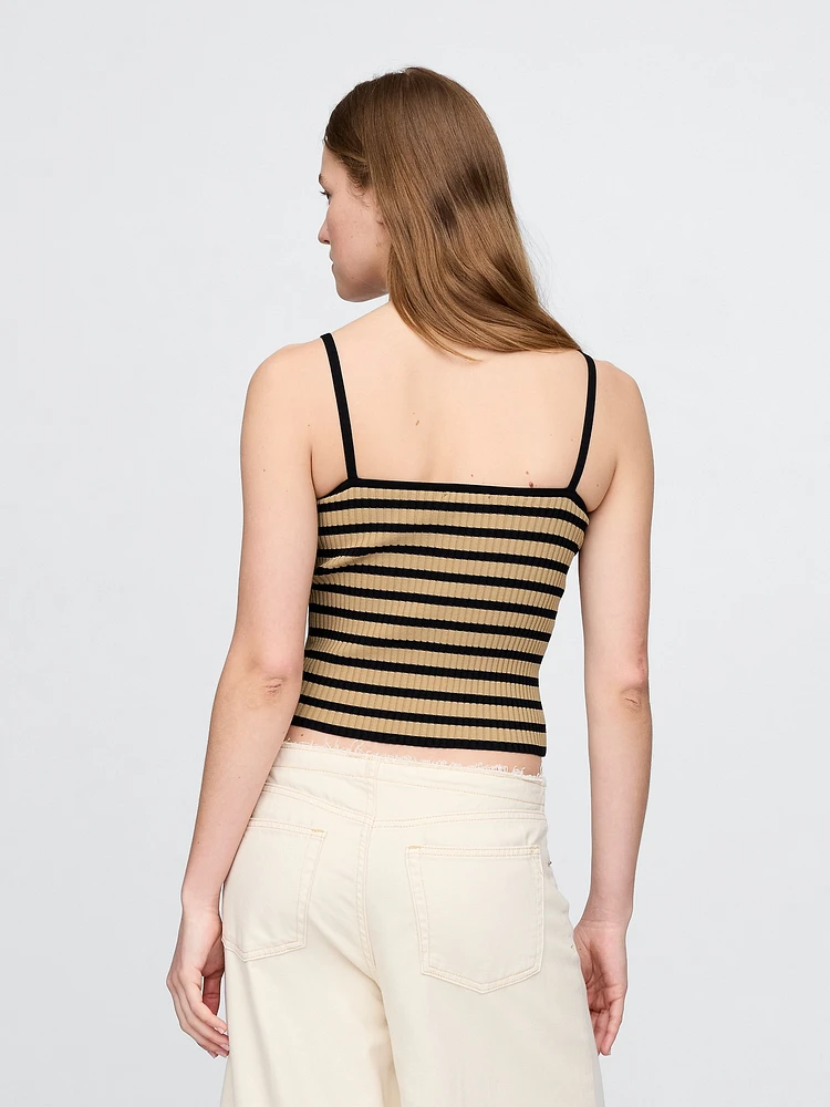 Rib Sweater Crop Tank Top