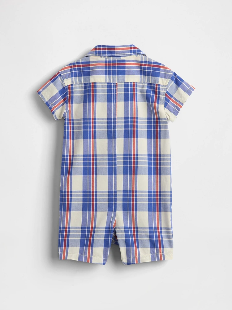 Baby Poplin Pocket Shorty One-Piece