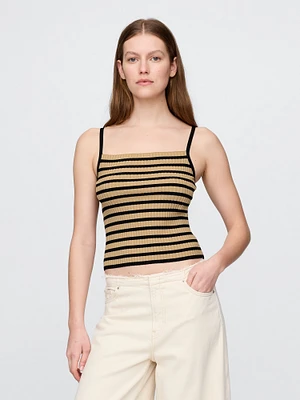 Rib Sweater Crop Tank Top