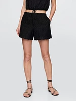 High Rise Eyelet Easy Shorts