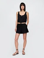 Cinched-Hem Cropped Top