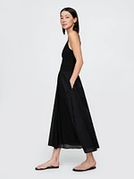 Compact Jersey Mixed Media Maxi Dress